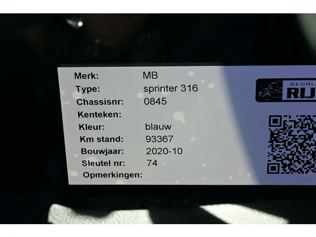 Mercedes-Benz Sprinter 316 CDI L1H1 RWD 2020 Diesel 16