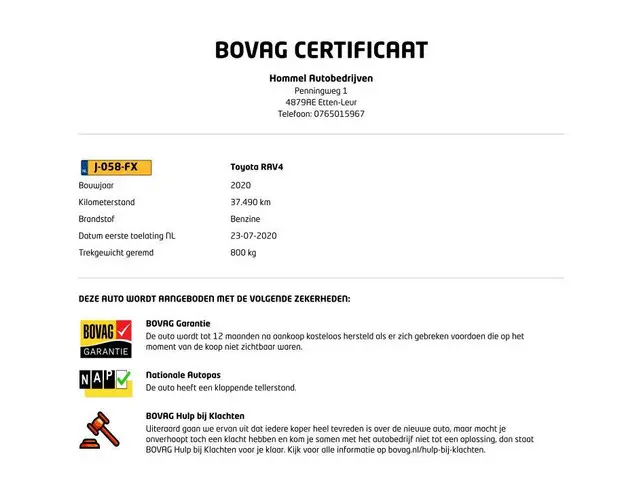 Toyota RAV4 2.5 Hybrid Style 2020 Hybride Benzine 2