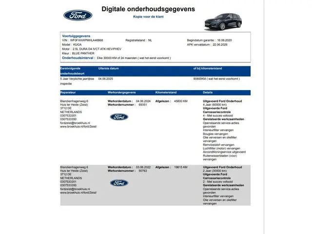 Ford Kuga 2.5 PHEV Vignale 2020 Hybride Benzine 18