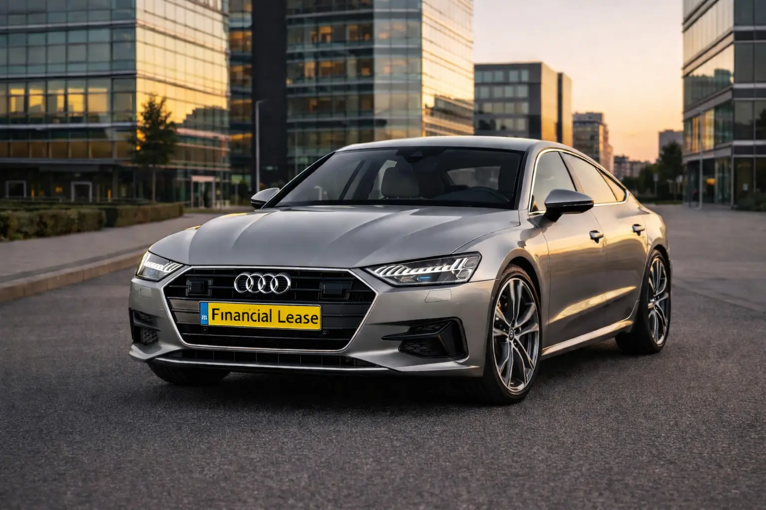 audi-a7-sportback-s-line-voorkant-avond-kantoor-lease