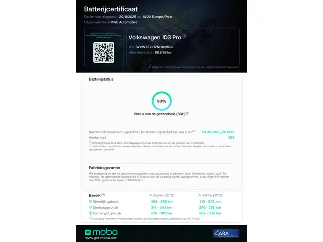 Volkswagen ID.3 Pro 58 kWh SOH 93% 2021 Elektrisch 2